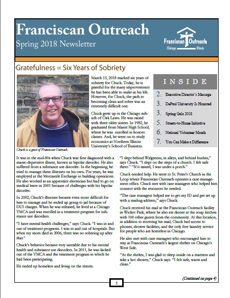 Spring 2018 Newsletter Front Cover